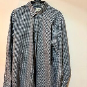 L.L. Bean Men's Black and White Gingham Shirt